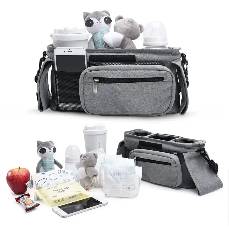 Universal Stroller Organizer with Insulated Cup Holders and Detachable Phone Bag