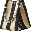 Striped Knit Mini Bucket Tote Bag