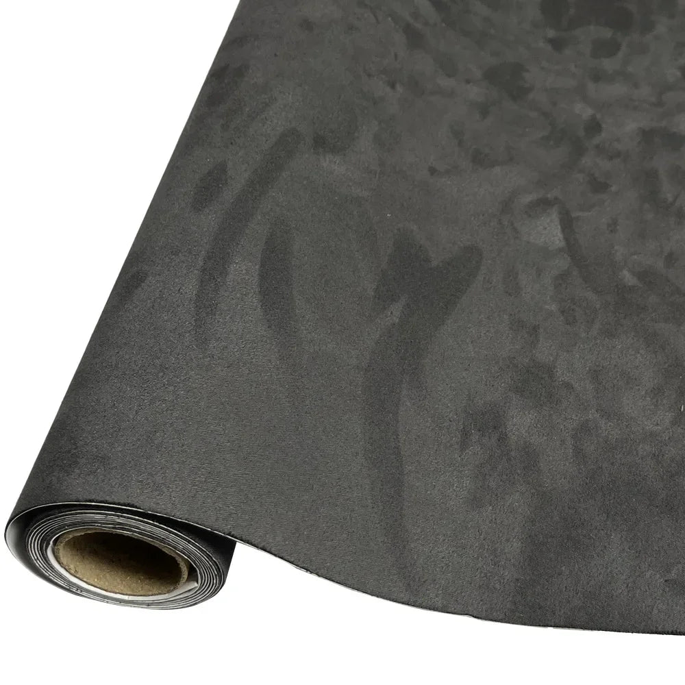 Roll of dark gray suede fabric for DIY car interior and home decor
