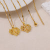 Zircon Flower Heart Initial Necklace