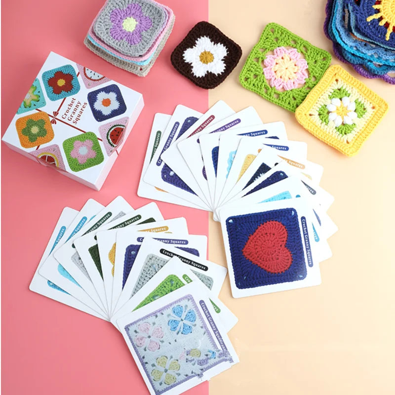 DIY Knitted Pattern Cards for Beginners – 50 Mix-and-Match Granny Square Designs