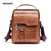 Braune Vintage-PU-Leder-Crossbodytasche mit Lederriemen und -griff