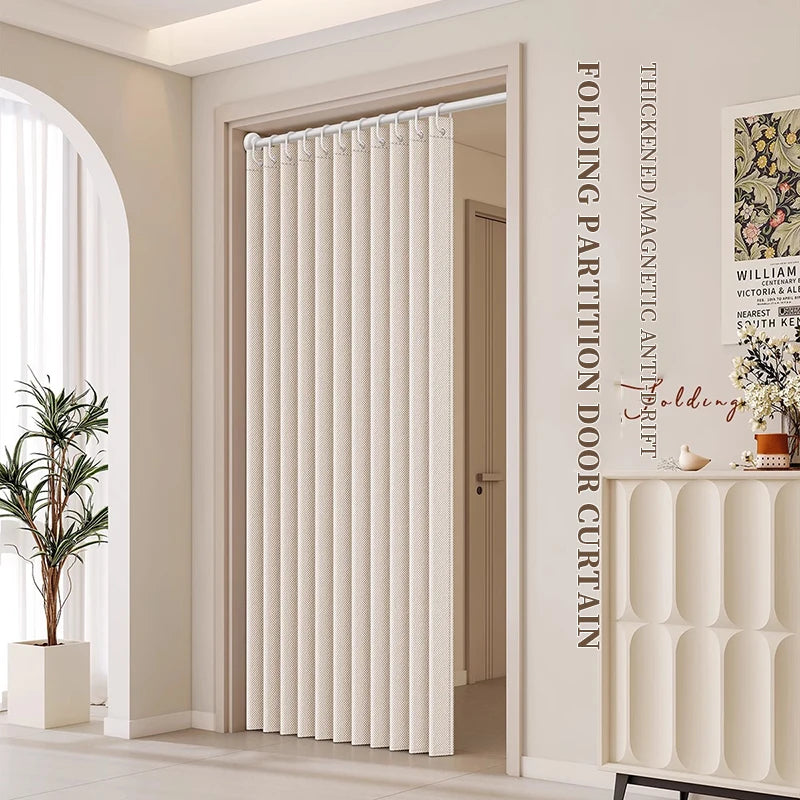 No-Drill Folding Door Screen with Magnetic Closure
