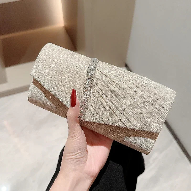 Glitter Envelope Clutch with Chain Strap