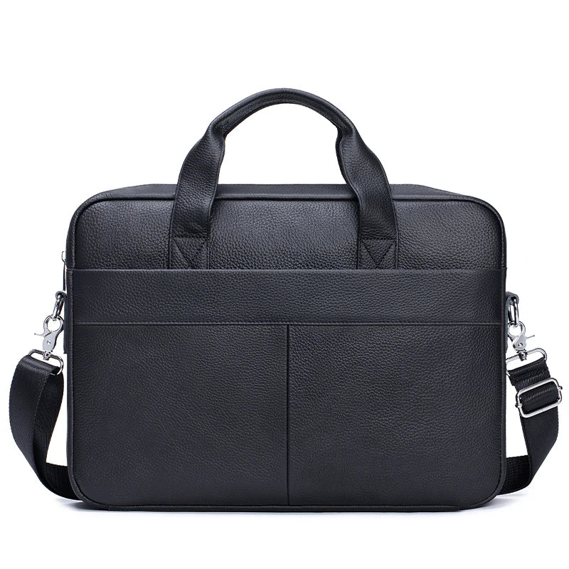 Genuine Leather Business Briefcase for Men – Fits 15.6" Laptop