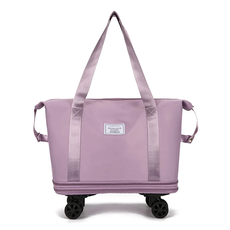 Collapsible Wheeled Duffle Bag with Dry-Wet Separation
