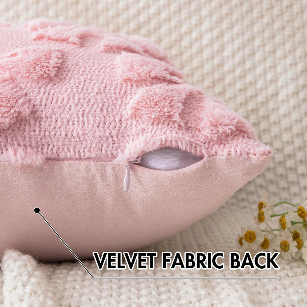 Faux Fur Bowknot Pillow Covers (Set of 2)