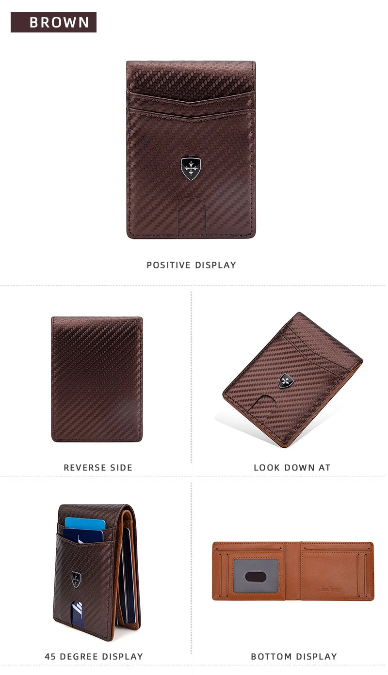 Slim PU Leather Bifold Wallet with Card Holder