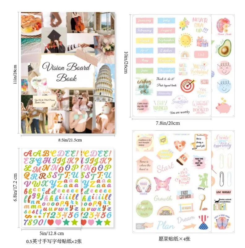 Vision Board Kit with Inspiration Stickers & Dream Journal