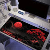 Red Moon Silicone Gaming Mouse Pad with Anti-Slip Base