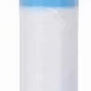 A white plastic container with a light blue cap and a translucent white substance inside.