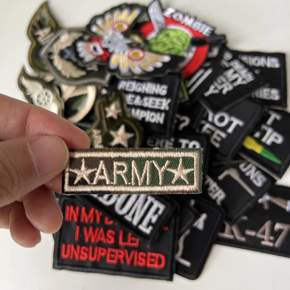 Tactical Military Iron-On Patch with Slogan – Embroidered Badge for DIY Clothing