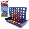 A blue plastic board game set for a line game featuring colored tiles and a tray.