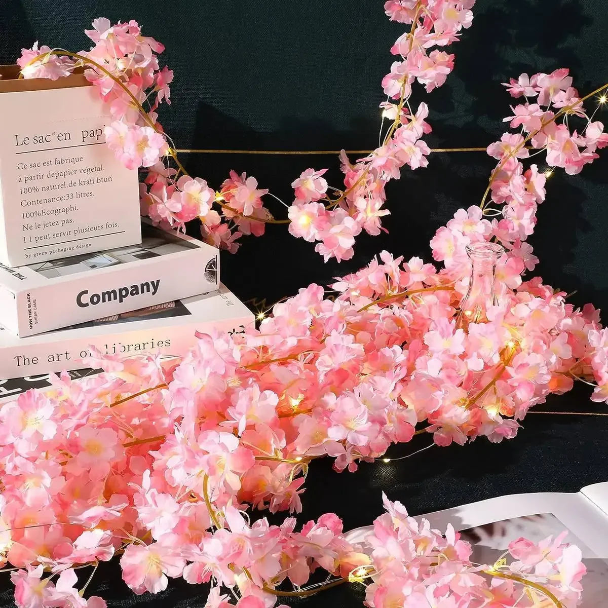 Pinker Kirschblüten-Fairy-Lichterkette