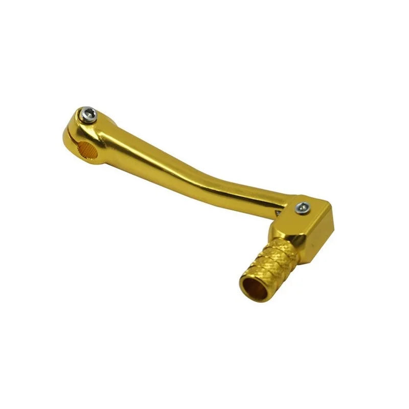 A brass-colored CNC aluminum alloy motorcycle shift lever.