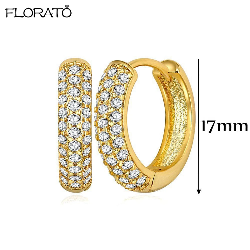 Minimalist CZ Huggie Hoop Earrings
