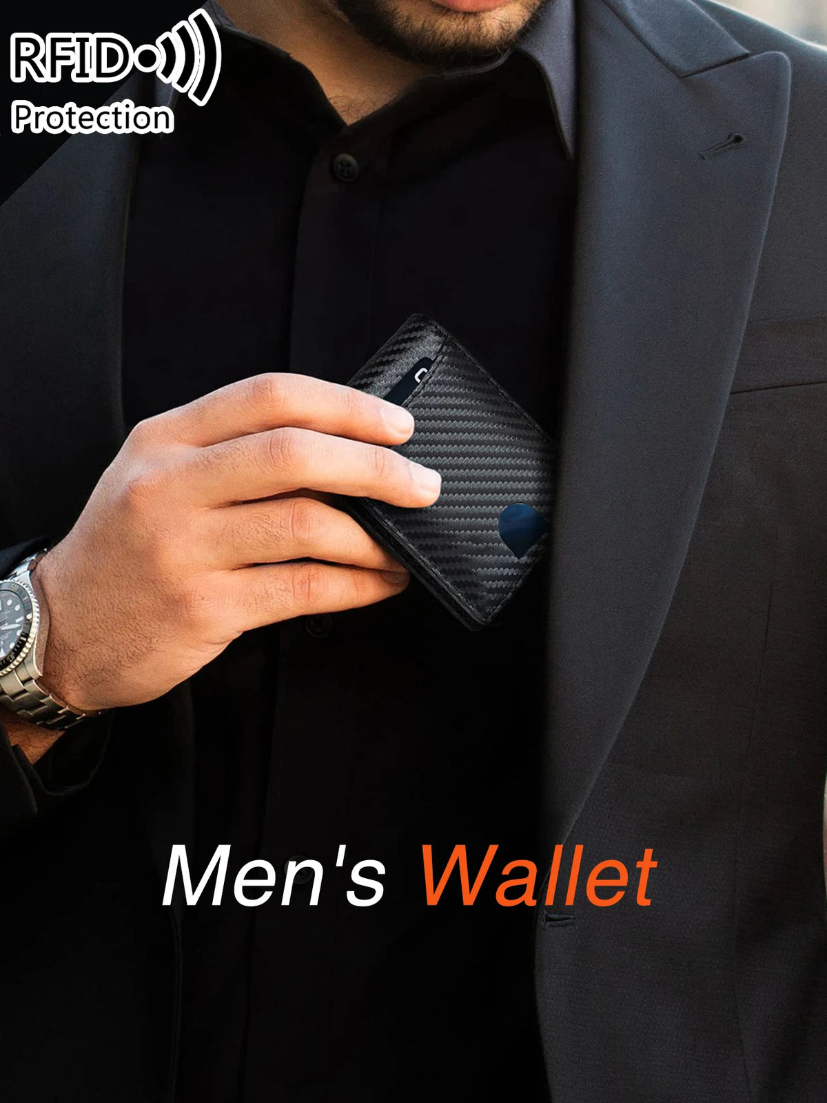 Ultra-Slim Carbon Fiber RFID Blocking Wallet