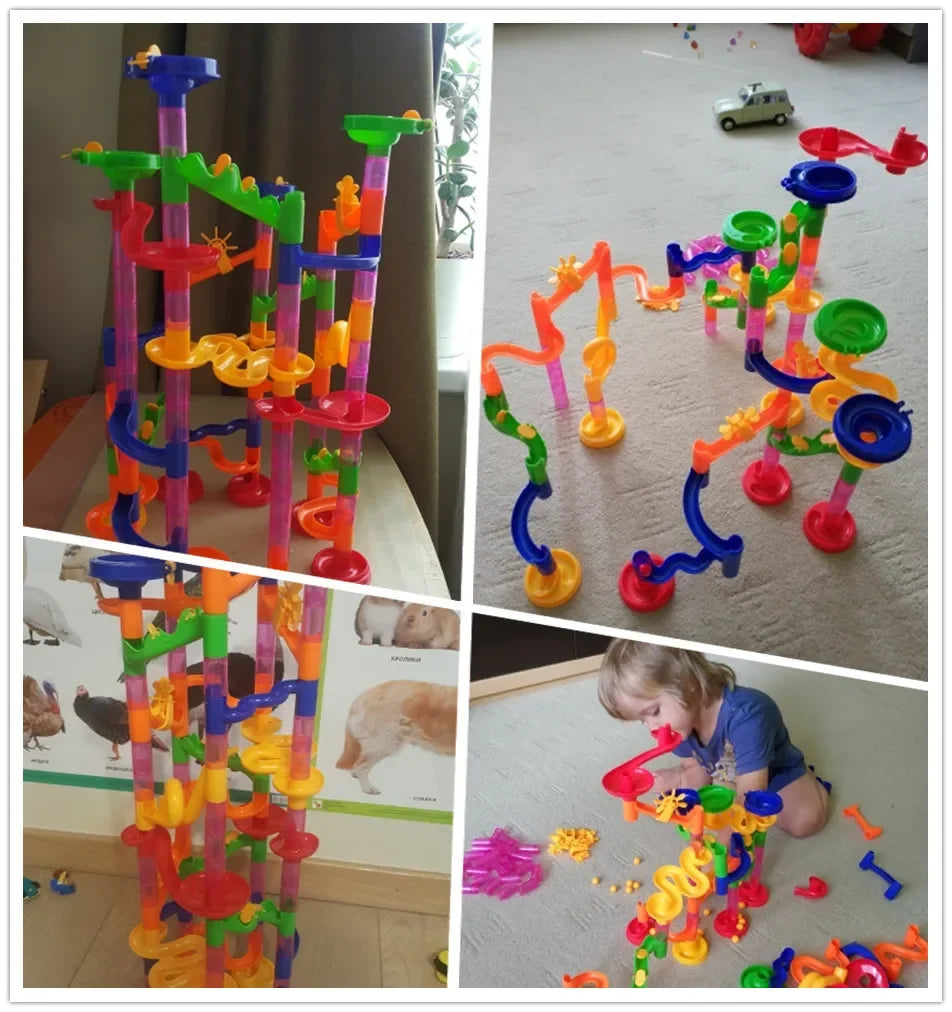 DIY Marble Run Building Blocks Set