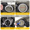 Various views of a collapsible hydration bladder showing easy filling, opening, and cleaning features.