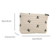Embroidered Bow Makeup Bag with Large Capacity