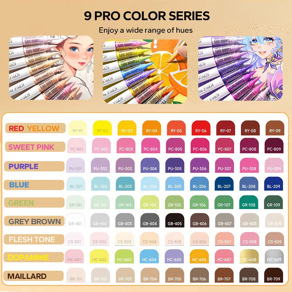 Professionelles Acryl-Pinselmarker Set