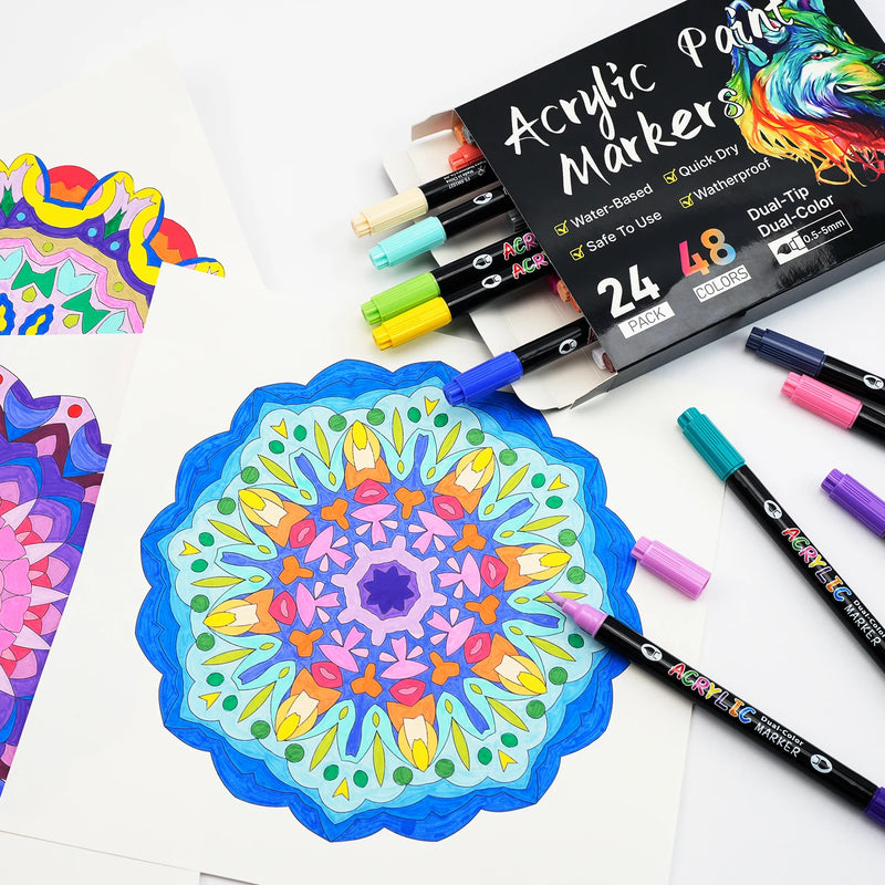 Dual-Tip Acrylic Paint Markers