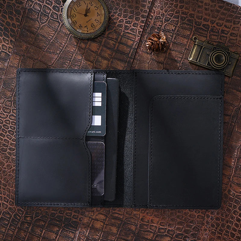 Cartera de Pasaporte de Cuero Genuino