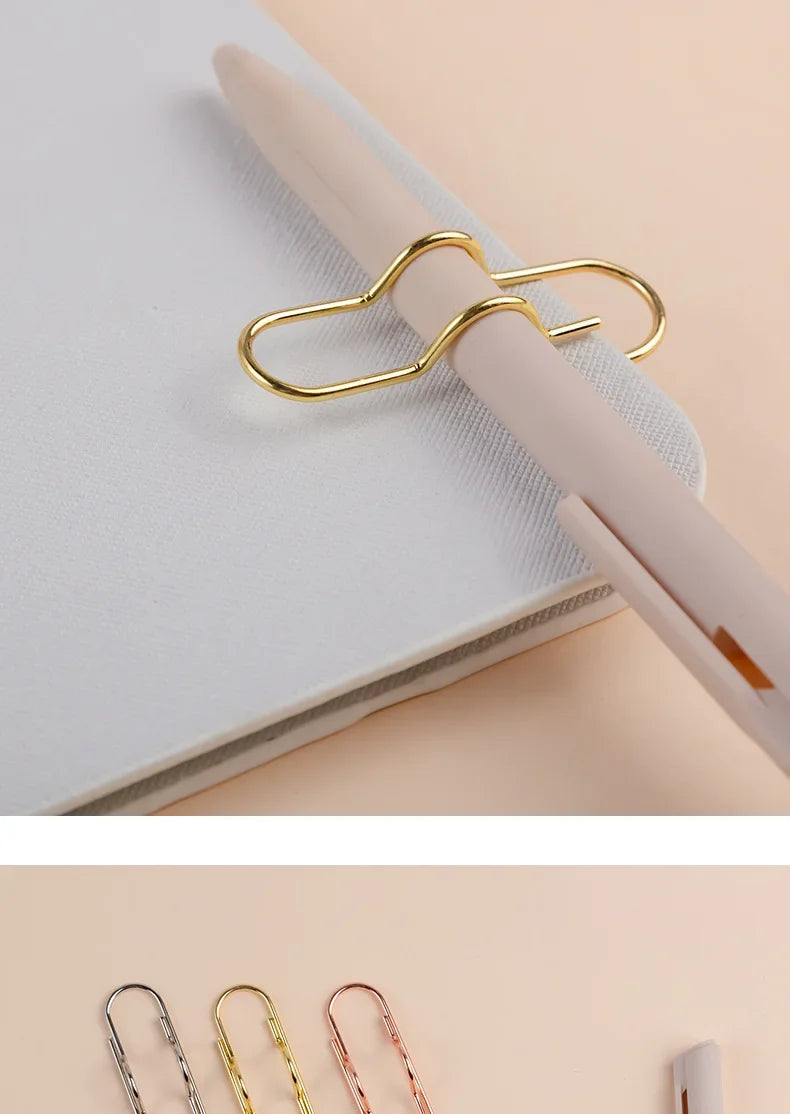 Heart-Shaped Metal Pen Clips for Notebooks and Journals