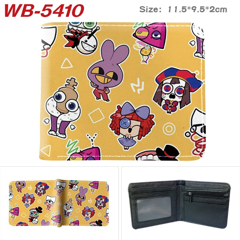 PU Leather Bifold Card Holder Wallet with Cartoon Print