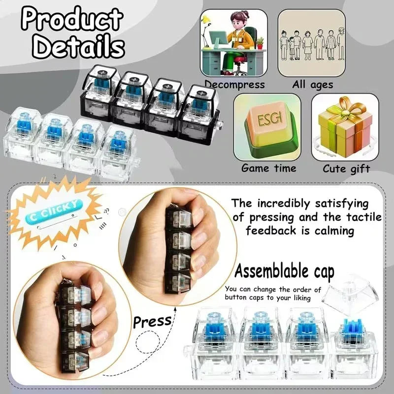 Mini LED Keyboard Fidget Keychain