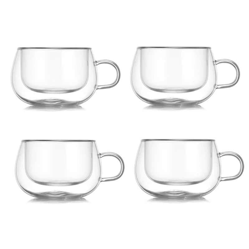 Double-Walled Glass Coffee Cup with Handle