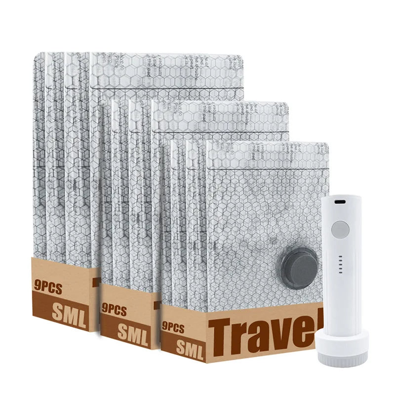 Cordless Travel Vacuum Pump with Compression Bags