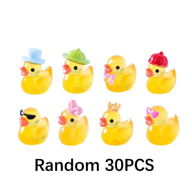 Glow-in-the-Dark Mini Duck Figurines for Garden & Décor