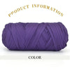 Purple thick polyester blend yarn wound into a skein for knitting and crochet