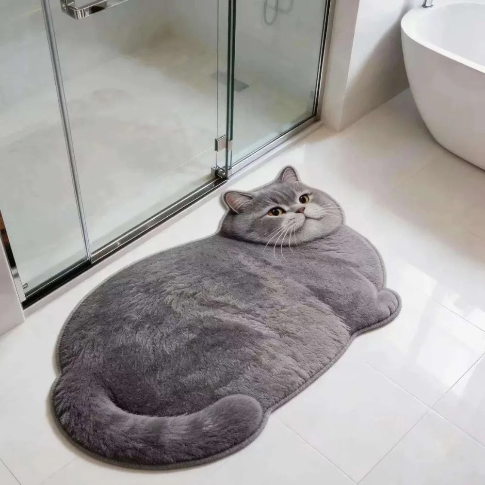 3D Cat Shaped Quick Dry Bath Mat