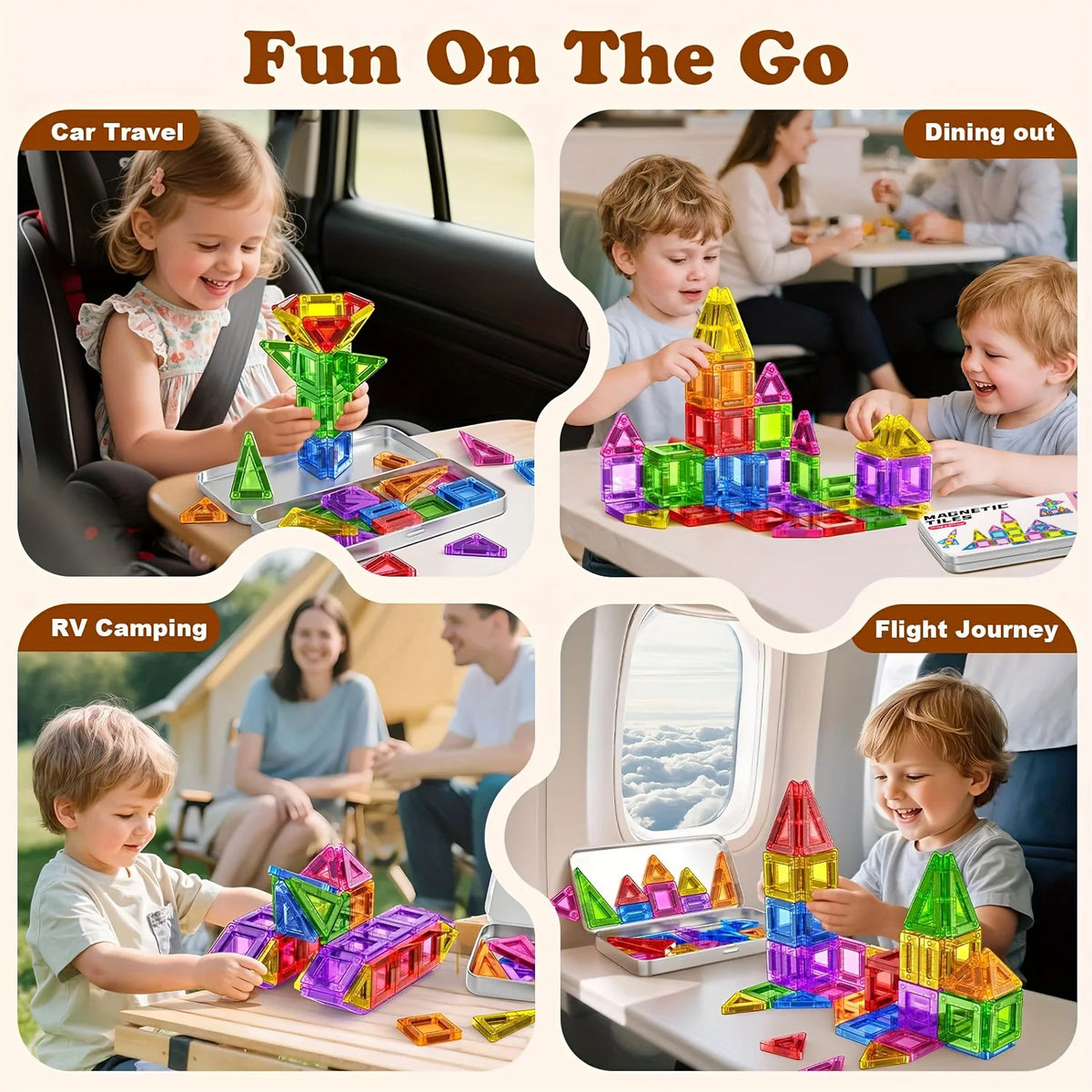 Magnetic Building Blocks – Travel-Friendly STEM Toy Set