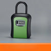Robuste Outdoor-Passwortschließbox in Schwarz und Limettengrün mit gebogener Grifff