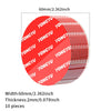 A circular red adhesive pad with a textured surface, shown in cross-section.
