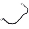 Black durable safety bungee tether with a carabiner hook