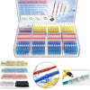 A kit of 800/600/500/400/300/100/50Pcs heat shrink solder wire connectors in various colors stored in a plastic case.