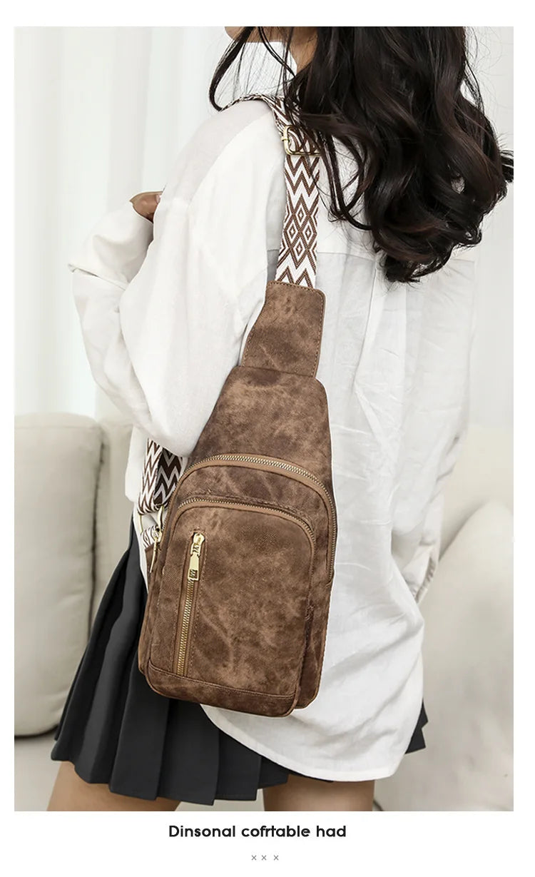 Elegant PU Leather Crossbody Sling Bag for Women