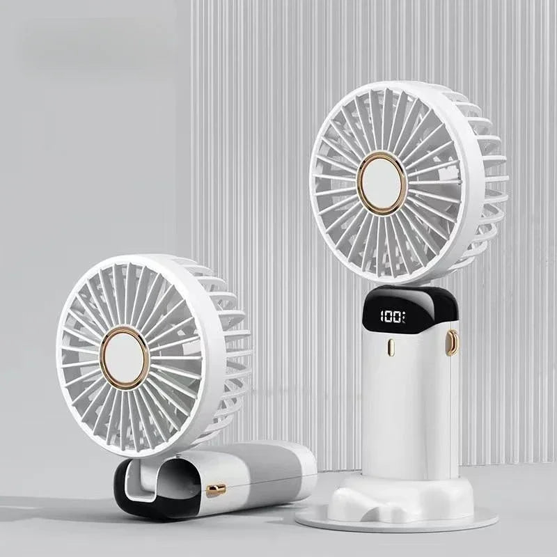Portable Rechargeable Handheld Fan with Digital Display