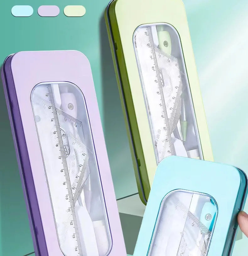 7-Piece Geometry Set with Compass and Ruler