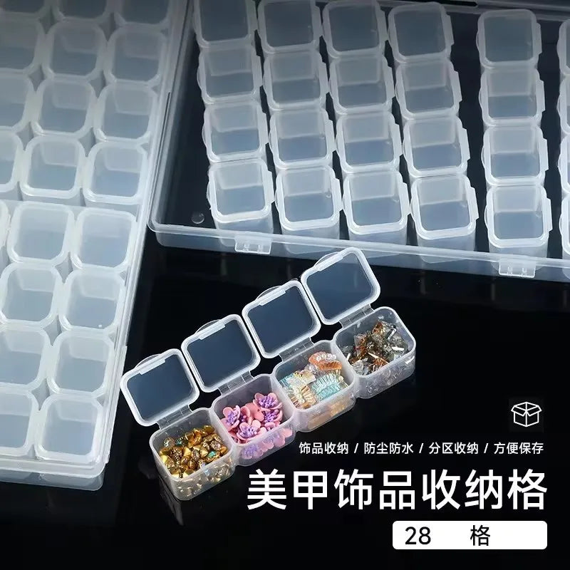 Clear 28-Slot Craft Organizer for Nail Art, Jewelry, and Small Supplies