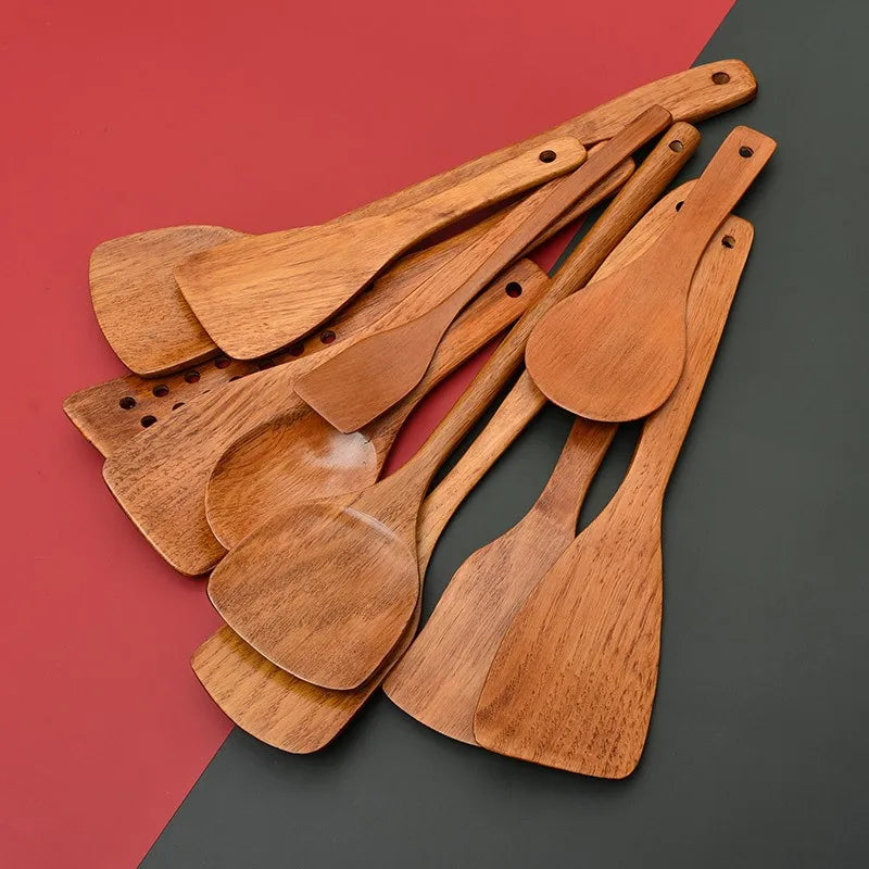 Natural Wood Kitchen Utensil Set