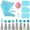 Reusable Silicone Piping Bag and Nozzle Set for Cake Decorating