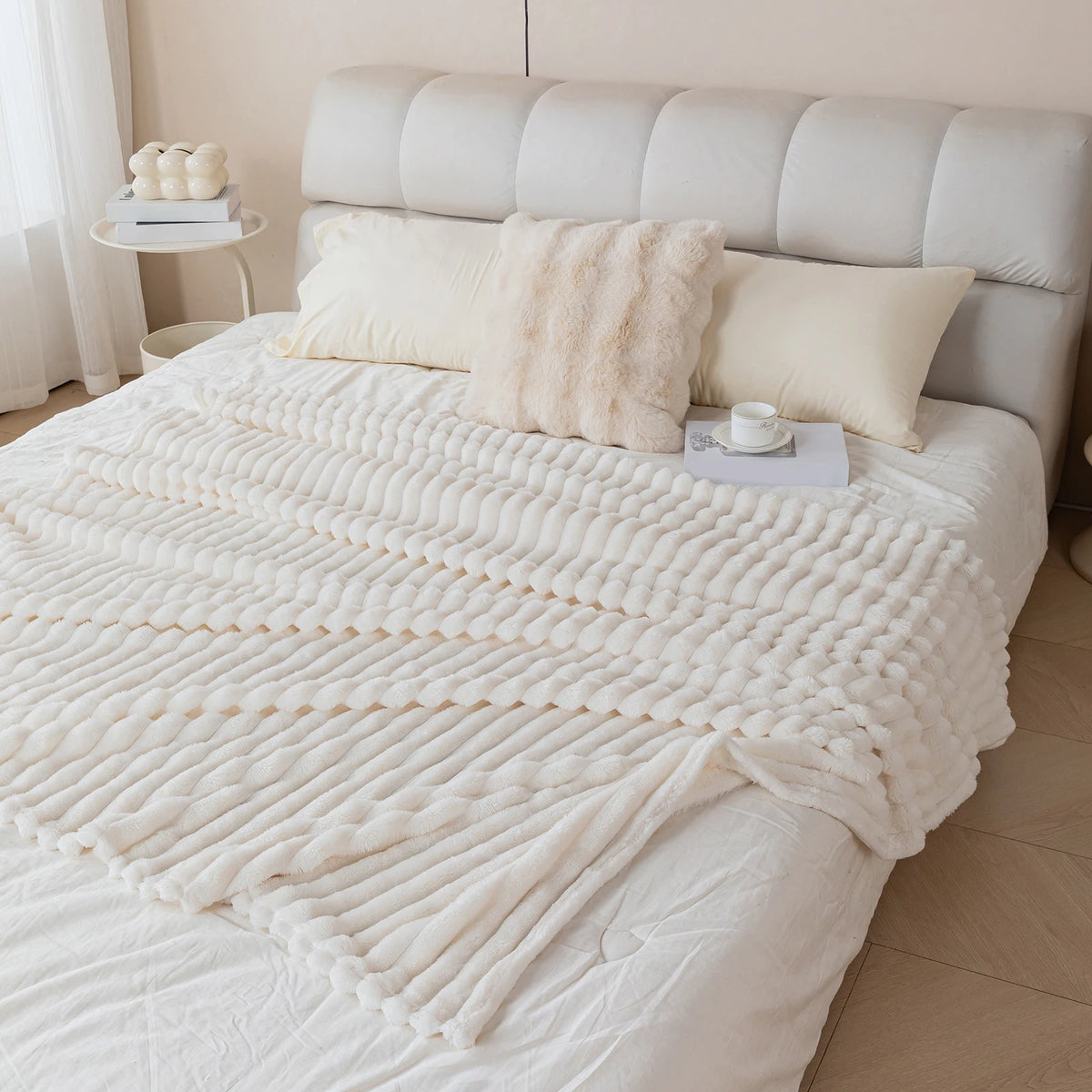 Ultra-Soft Striped Flannel Throw Blanket