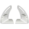 A pair of silver aluminum shift paddle extenders shown side by side.