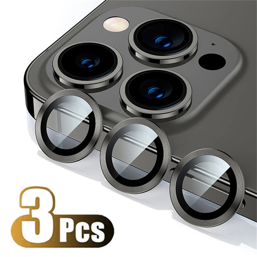 Titanium Camera Lens Protector with Tempered Glass for iPhone