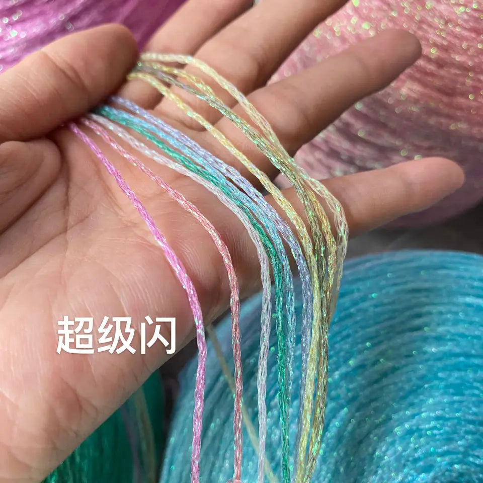 Glitter Blended Cotton Yarn Skein for Knitting & Crochet